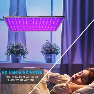 LED augu lampa pilna spektra, 225 sarkanie un zilie LED paneļi, 295x300 mm, hidroponikai, augu audzēšanas lampa, fitolampa 3