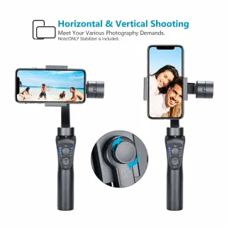 Viedtālruņa stabilizators ar trīsasu prettrīces statīvu, 3 ass stabilizators, viedtālruņa gimbals 4