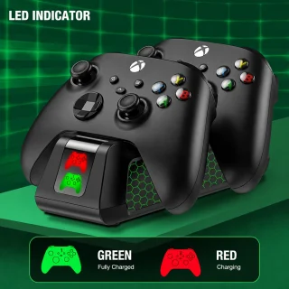 Xbox pults lādētājs ar USB dokstaciju, 2 uzlādējamie 1800mAh akumulatori un lādēšanas stacija, Xbox kontroliera akumulatoru lādētājs, Xbox vadības pults uzlādes doks 5