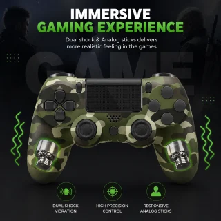 Bezvadu spēļu pults PlayStation, ar skārienpaneli, Bluetooth, maskēšanās krāsas, bezvadu kontrolieris, spēļu kontrolieris 4