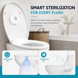 UV tualetes sterilizators, tualetes dezinfekcijas UV ierīce ar antibakteriālu iedarbību, UV tualetes dezinfektors, UV tualetes tīrītājs 3