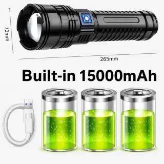 LED lukturītis, īpaši spilgts, uzlādējams, 15000 lūmeni, lampa, kabatas lukturis 4