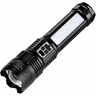 LED lukturis, uzlādējams, 15000 lūmeni, liels 27 cm, ar īpaši ilgu darbības laiku, LED kabatas lukturītis, rokas lukturis