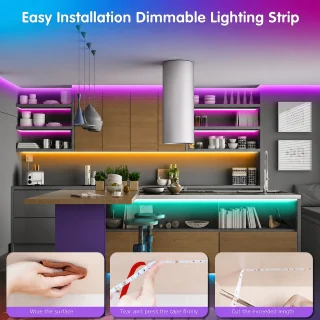 RGB LED lentes 5 m ar Bluetooth vadību un tālvadības pulti, LED gaismas lente, RGB apgaismojuma lente 5
