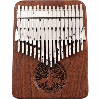 Kalimba ar 34 taustiņiem, A+C tonalitāte, ebenkoka korpuss, ar skaņošanas āmuriņiem, mbira, īkšķa klavieres