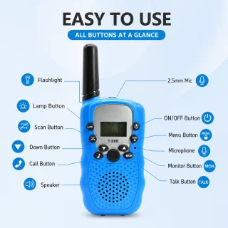 Rāciju komplekts bērniem, 2 gab., dzeltens un zils, spilgts dizains, bērnu rācijas, bērnu walkie talkie 2