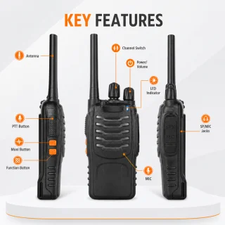 Rācija komplekts, 2 gab., divvirzienu rokas raiduztvērēji, pārnēsājami walkie-talkie, portatīvie divvirzienu radiosakaru aparāti 5