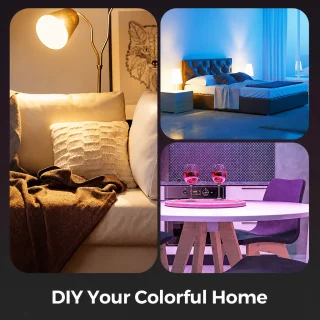 Viedā RGB LED spuldze 10W ar WiFi un Bluetooth, E27 cokols, viedā lampiņa, RGB krāsu maiņas spuldze 4