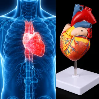 Sirds modelis, izglītojošs anatomiskais modelis bioloģijas apguvei, sirds anatomijas mācību modelis, cilvēka sirds 3D modelis 4