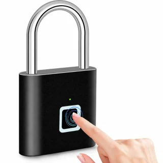Piekaramā pirkstu nospiedumu slēdzene, ūdensizturīga, USB uzlādējama, ar automātisko bloķēšanu, gudrā pirkstu nospiedumu atslēga, biometriskā piekaramā slēdzene