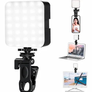 LED klipša lampa telefonam ar kameru, pārnēsājama klipša LED gaisma, piespraužama LED apgaismojuma lampa