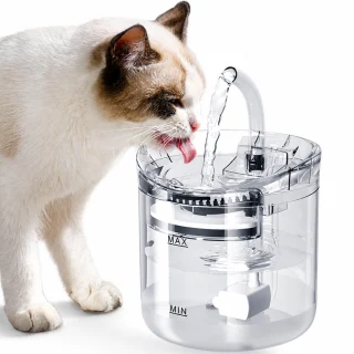 Kaķu un suņu ūdens strūklaka 2 l, kluss sūknis, divi plūsmas režīmi, ar aktivētās ogles filtru, caurspīdīga dzirdinātava, mājdzīvnieku dzeramā strūklaka, automātiska ūdens dzirdne