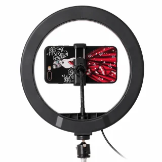 RGB gredzena lampa 26 cm ar telefona turētāju, LED riņķa apgaismojums, foto gredzenlampa 3