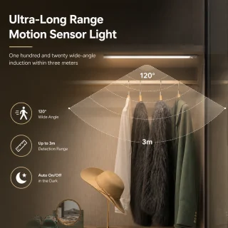 LED lampa ar kustību sensoru, 60 cm, lampa ar kustību detektoru, LED apgaismojuma sliede ar sensoru 4