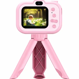 Bērnu digitālā kamera ar statīvu, rozā, bērnu fotoaparāts rotaļlieta, bērnu kamera rotaļlieta