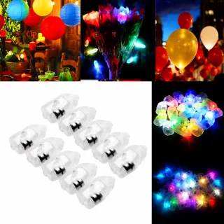LED gaismiņas baloniem, RGB daudzkrāsainas mini LED lampiņas balonu dekorēšanai, 50 gab., LED balonu lampiņas, balonu LED dekoratīvās gaismiņas 5
