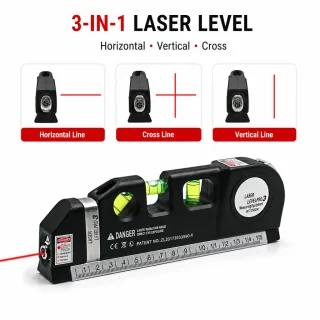 Lāzera līmeņrādis ar mērlenti, 3 in 1 lāzera līmeņrādis, lāzera mērlīmeņrādis, universāls lāzera līmenis 3