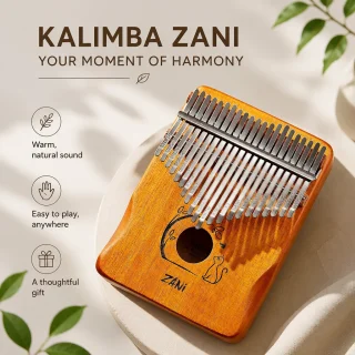 Kalimba 21 taustiņi, koka pirkstu klavierīte, īkšķa klavieres, pirkstu pianīno 4