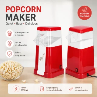 Popkorna mašīna, sarkanā karstā gaisa popkorna gatavošanas ierīce, popkorna aparāts, popkorna gatavotājs 2