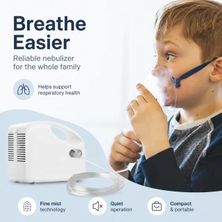 Kompresora inhalators elektriskais medicīniskais smidzinātājs, elektriska nebulizatora ierīce elpceļu ārstēšanai, medicīniskais kompresoru nebulizators 4