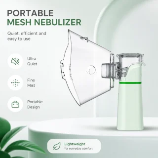 Portatīvais tīkliņnebulizators, medicīniskais inhalators, pārnēsājamais acu tipa smidzinātājs inhalācijām 2
