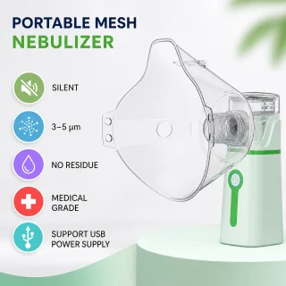Portatīvais tīkliņnebulizators, medicīniskais inhalators, pārnēsājamais acu tipa smidzinātājs inhalācijām 4