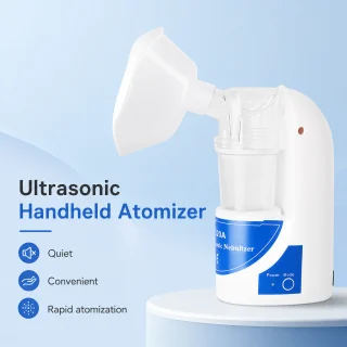 Elektriskais roku inhalators-nebulizators, pārnēsājams elektriskais smidzinātāja tipa nebulizators, portatīvs elektriskais inhalācijas aparāts 2