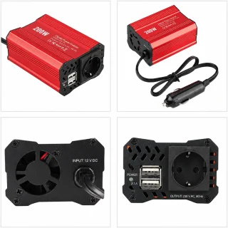 Auto invertors 150 W, 12 V līdz 220 V sprieguma pārveidotājs automašīnai, auto sprieguma pārveidotājs, automašīnas strāvas pārveidotājs 2
