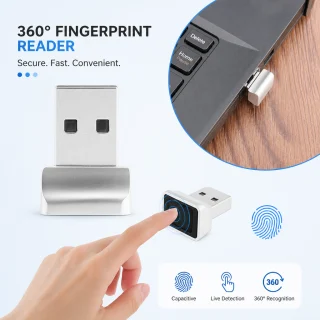 Pirkstu nospiedumu skeneris ar USB savienojumu, pirkstu nospiedumu USB lasītājs, pirkstu nospiedumu ierīce pieteikšanās veikšanai 3