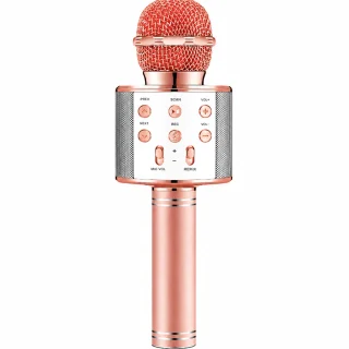 Bezvadu karaoke mikrofons bērniem, rozā, Bluetooth karaoke mikrofons, karaoke dziedāšanas mikrofons