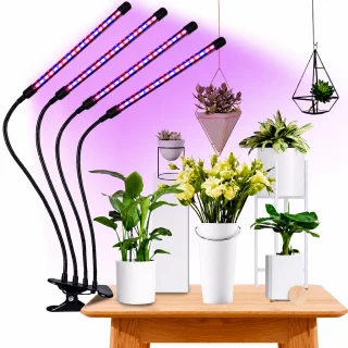 LED augu lampas ar apgaismojumu, 4 galvu augu audzēšanas lampa, LED fitolampa istabas augiem