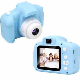 Bērnu digitālā videokamera HD, zila mini kamera bērniem, bērnu foto kamera