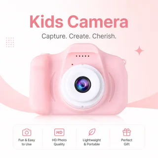 Bērnu digitālā kamera HD, rozā, mini izmērs, bērnu fotoaparāts, bērnu video kamera 2