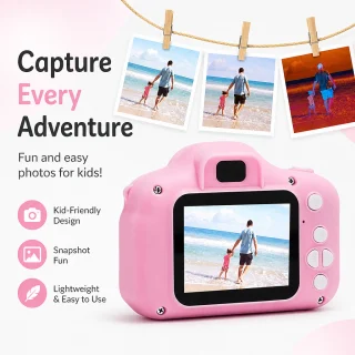 Bērnu digitālā kamera HD, rozā, mini izmērs, bērnu fotoaparāts, bērnu video kamera 3
