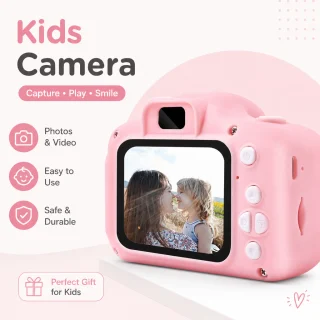 Bērnu digitālā kamera HD, rozā, mini izmērs, bērnu fotoaparāts, bērnu video kamera 4