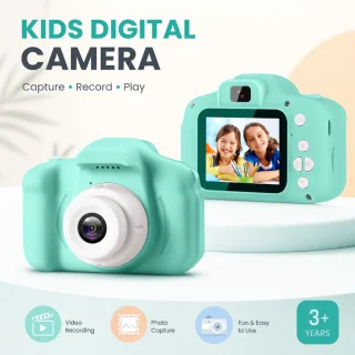 Bērnu digitālā videokamera, HD mini kamera bērniem, zaļa bērnu fotokamera, bērnu video fotoaparāts 2