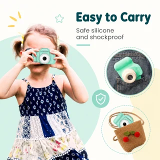 Bērnu digitālā videokamera, HD mini kamera bērniem, zaļa bērnu fotokamera, bērnu video fotoaparāts 4