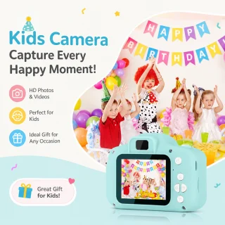 Bērnu digitālā videokamera, HD mini kamera bērniem, zaļa bērnu fotokamera, bērnu video fotoaparāts 5