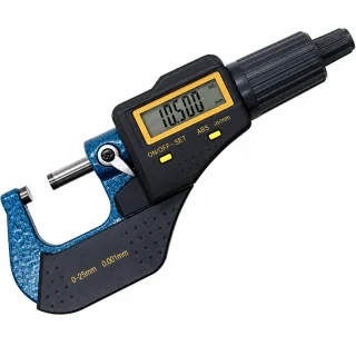 Digitālais mikrometrs ar displeju 0–25 mm, elektroniskais mikrometrs, digitālais mikrometra šubleris