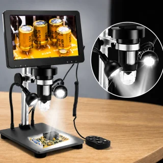 Digitālais mikroskops 1200x ar ekrānu, 7 collu LCD profesionālais mikroskops, elektroniskais palielināmais mikroskops