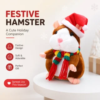 Runājošs hamsters rotaļlieta, balss imitējošs plīša hamsters, 15 cm, runājošs džerbojs, balss ierakstošs hamsters rotaļlieta 2