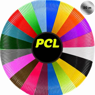 PCL plastmasa 3D pildspalvai, 50 m, zemas temperatūras pavediens 3D pildspalvām, 3D pildspalvas plastmasas diegs