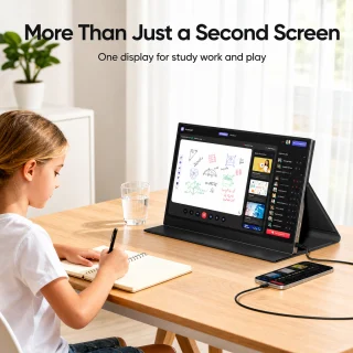Portatīvais monitors 15,6" IPS ar skārienekrānu, 1920x1080 Full HD izšķirtspēja, portatīvais ekrāns, pārnēsājamais skārienmonitors 2