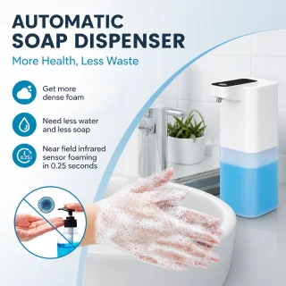 Automātiskais ziepju dozators 400 ml, elektriskais bezkontakta ziepju dozators, sensora šķidro ziepju dozators 4