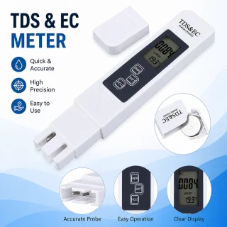 TDS mērītājs ūdens kvalitātei un elektrovadītspējai, portatīvs TDS un EC testeris, digitāls ūdens kvalitātes mērītājs 4