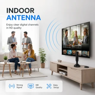 HDTV iekštelpu antena ar savienotāju, TV istabas antena, digitālās televīzijas iekštelpu antena 2