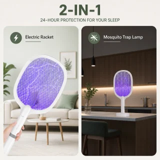 Elektriska mušzāle un odu sitamā ierīce, pārnēsājams kukaiņu iznīcinātājs, elektrisks moskītu un mušu siets 3