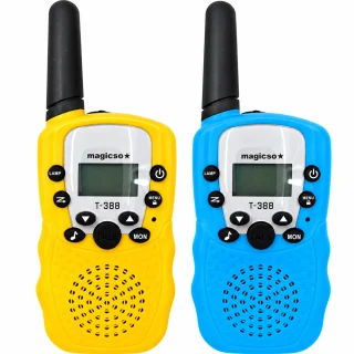 Rāciju komplekts bērniem, 2 gab., dzeltens un zils, spilgts dizains, bērnu rācijas, bērnu walkie talkie