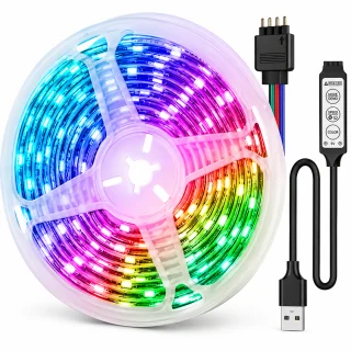 LED RGB lente 3 m ar USB pieslēgumu, LED gaismas josla, LED virtene