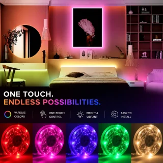LED RGB lente 3 m ar USB pieslēgumu, LED gaismas josla, LED virtene 2